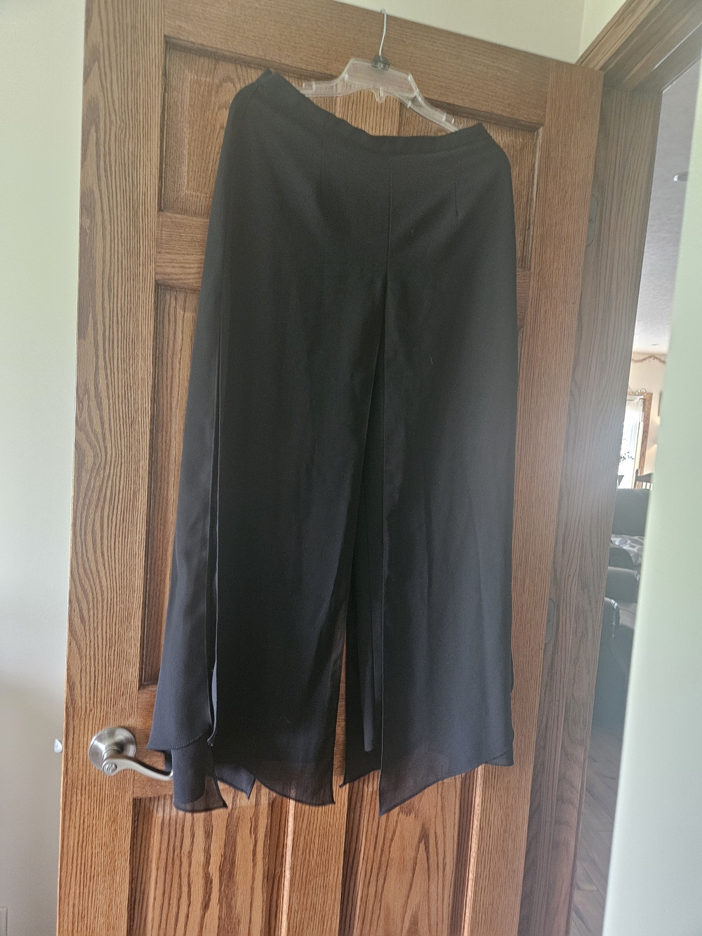 Bay Studio Black Wide-Leg Split Front Flare Pants